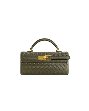 Сумка JW PEI Keyla Weave Texture Top Handle хакі WB459 фото